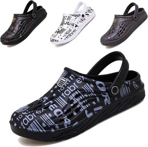 Vista 16 de CYian Zuecos clásicos para hombre y mujer, ligeros, sin cordones, pantuflas de playa, zuecos de jardín