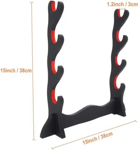 Vista 2 de Soporte acolchado de terciopelo para espada, soporte de fieltro para proteger el soporte de exhibición samurai espada Katana Wakizashi Tanto Holder