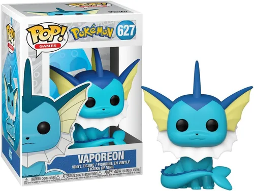 Vista 2 de Pokemon - Vaporeon Pop! Figura de vinilo (incluye funda protectora compatible con caja Pop Box)