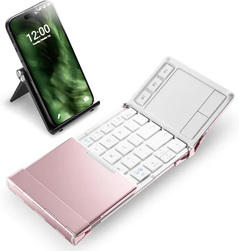 Vista 10 de iClever Teclado inalámbrico plegable en 3 de tamaño compacto de bolsillo (versión inglés) con touch pad sensible (sincroniza hasta 3 dispositivos)
