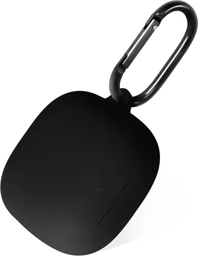 Vista 2 de Geiomoo Funda de silicona para Anker Soundcore Liberty 5, funda protectora suave y flexible resistente a los arañazos con mosquetón (negro)