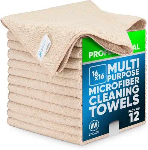 Vista 29 de Toalla Buff Pro de Microfibra de Superficie Múltiple - Paquete de 12 unidades - Paños de limpieza premium - Limpia, quita el polvo, pule, absorbe