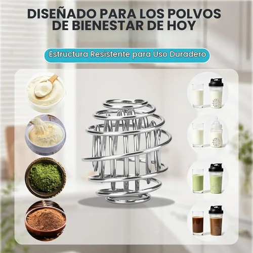Vista 3 de 2 piezas de bolas agitadoras de acero inoxidable con batidor de alambre para mezclar proteínas, para vaso batidor mezclador (diámetro 1.2 pulgadas)