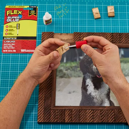 Vista 5 de Flex Super Glue Liquid, botella con cepillo de 0.35 oz, paquete de 2, transparente, unión instantánea, secado rápido, adhesivo de cianoacrilato
