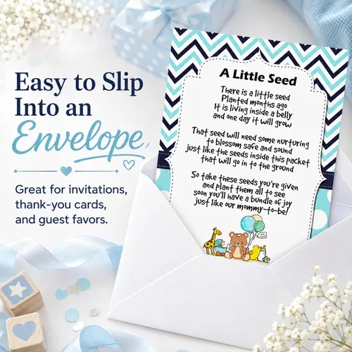 Vista 7 de CHOOBLY Recuerdos de baby shower de niño para invitados 20 paquetes de semillas de flores silvestres Prellenados Mezcla de semillas de ramo