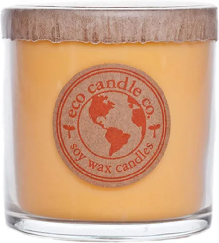 Vista 65 de ECO CANDLE CO. Vela reciclada, té negro y miel, 6 oz. - Aromas de té picante, nuez moscada, miel y naranja - 100% cera de soja, sin plomo, etiqueta