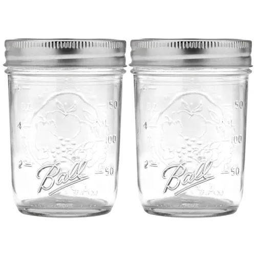 Vista 24 de Ball Mason, Frascos de mermelada con tapas y bandas, Set de 12 unidades de 4 oz, 4 onza, Transparente