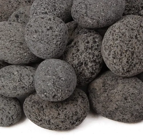 Vista 10 de Lava Rock - Piedras de lava pulidas de 10 libras - Piedras de lava negras y grises de 1 pulgada - Roca volcánica - Rocas de paisajismo - Pequeñas