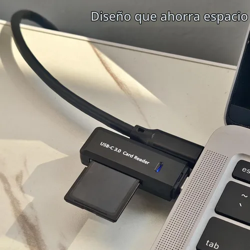 Vista 6 de Lector de tarjetas micro SD, lector de tarjetas de memoria USB C 2 en 1 de 5 Gbps para cámara digital, visor de tarjetas SD con doble ranura