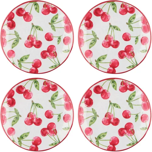 Vista 6 de UP Platos redondos de postre de melamina de bambú, platos pequeños para servir, para aperitivos, aperitivos y guarniciones, blanco, 6 pulgadas