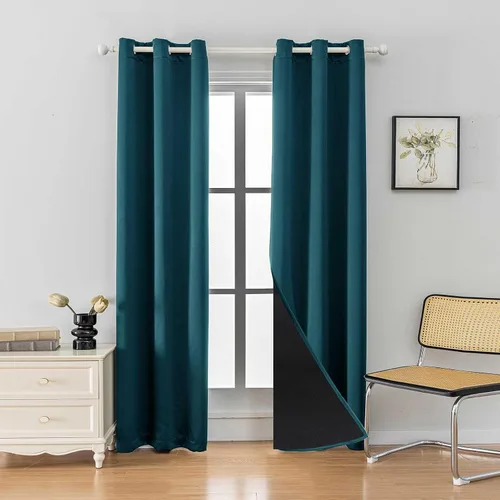 Vista 19 de Anytime Juego de 2 paneles de cortinas 100% opacas, con aislamiento térmico para dormitorio, paneles de sombreado completo
