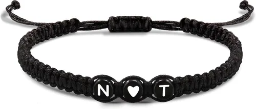 Vista 15 de Pulseras con iniciales para mujeres y hombres, regalos para novia, novio, pulseras de letras "I Love You", regalos para ella, él, mejor amigo