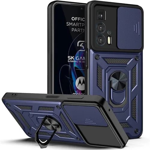 Vista 9 de Compatible con carcasa de soporte Infinix Zero Ultra 5G, con cubierta de lente de cámara deslizante compatible con funda Infinix Zero Ultra 5G Negro