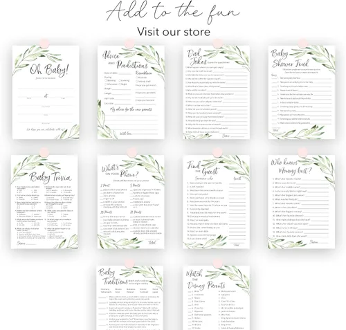 Vista 7 de GREENERY Baby Shower Games Who Knows Mommy Best – Paquete de 25 – Género NEUTRAL Baby Shower Juego Nuevo Parejas Coed Reveal Divertido Juego