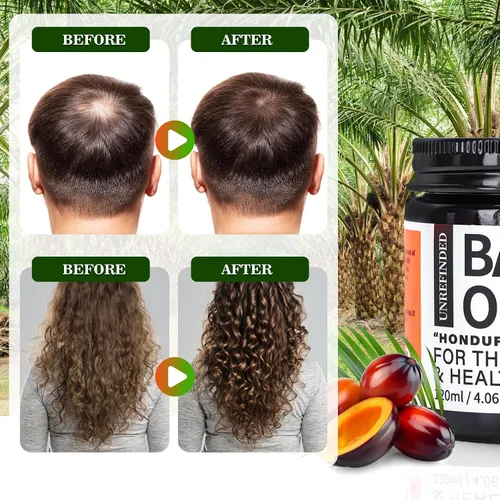 Vista 7 de Aceite de batana orgánico para el crecimiento del cabello, Batana 100% puro de Honduras, aceite de tratamiento capilar para cabello grueso y fuerte