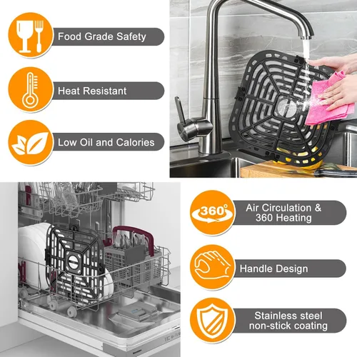Vista 4 de GWY Piezas de repuesto para freidora de aire para Instant Pot Vortex Plus 6 en 1, horno freidora de aire de 4 cuartos de galón, placa de parrilla