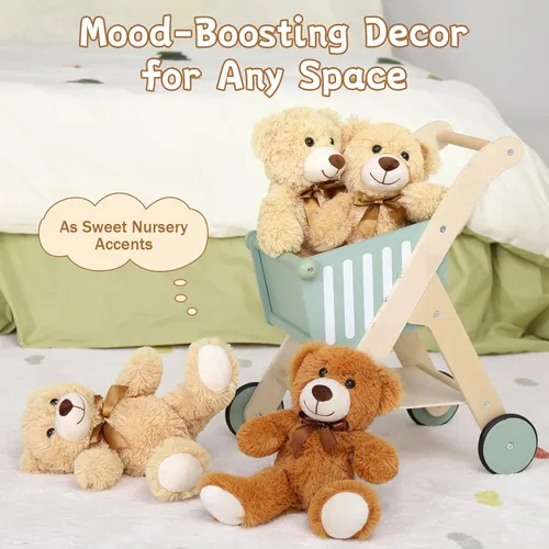 Vista 5 de MorisMos 10 Osos de Peluche a Granel para Baby Shower, Osos de Peluche Lindos de 14 Pulgadas Animales de Peluche de Felpa, Pequeños Osos de Peluche