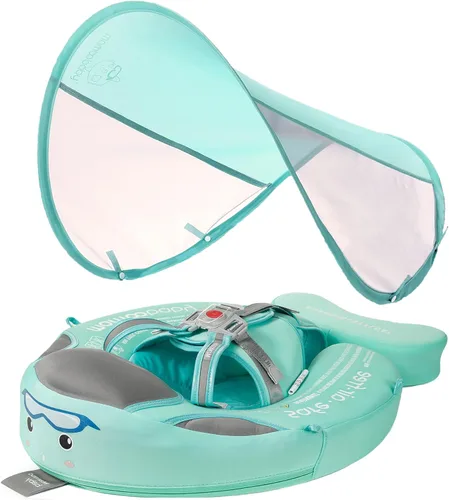 Vista 10 de Mambobaby Flotador con toldo para añadir cola para bebé, avión, no inflable, flotador sólido para piscina para bebé, entrenador de natación