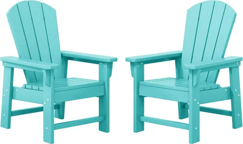 Vista 23 de WestinTrends Malibu Kids - Silla de patio de plástico HDPE Adirondack para exteriores, color negro