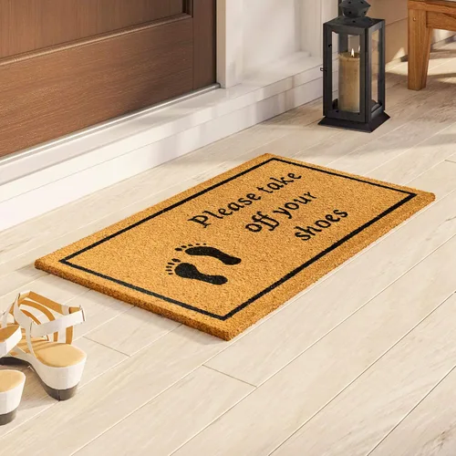 Vista 41 de LuxUrux Alfombra de Fibra de Coco de Bienvenida - Respaldo Extra Resistente, 17'' x 30'' Alfombra Natural para Puerta - Fácil de Limpiar, Hermoso