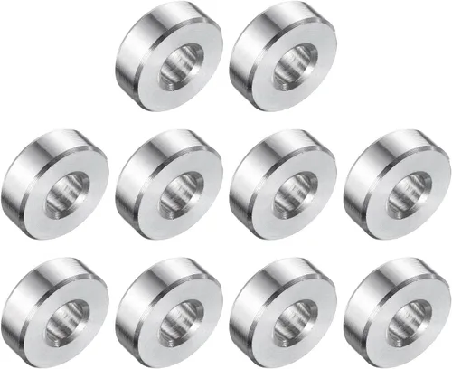 Vista 26 de uxcell 10 piezas de espaciador de acero inoxidable de 3/8" de diámetro interno x 3/4" de diámetro exterior x 1" de longitud, espaciador de rosca