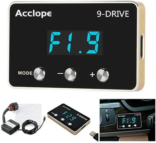 Vista 4 de Controlador electrónico LED de respuesta del acelerador, 9 modos de conducción, pedal acelerador de carreras, compatible con Infiniti M35 M45 Nissan