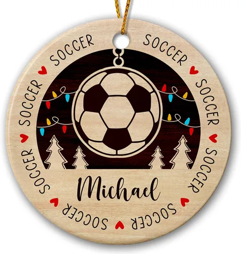 Vista 13 de Adorno de cerámica de bádminton de Navidad, regalos personalizados para jugadores de bádminton, árbol de Navidad colgante de bádminton, adorno