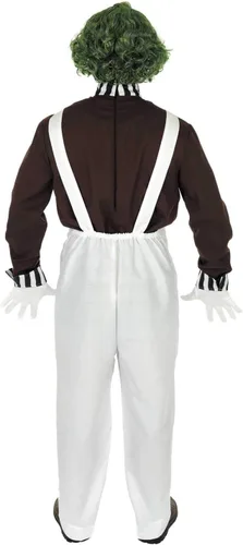 Vista 3 de fun shack Disfraz de trabajador de fábrica de chocolate para hombre, disfraz de fábrica de chocolate, disfraz de caramelo para hombres adultos