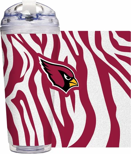 Vista 21 de Rico Industries NFL Football Glitter 24 onzas Vaso de purpurina acrílico con tapa con bisagra, Vaso de doble pared oficialmente licenciado con pajita
