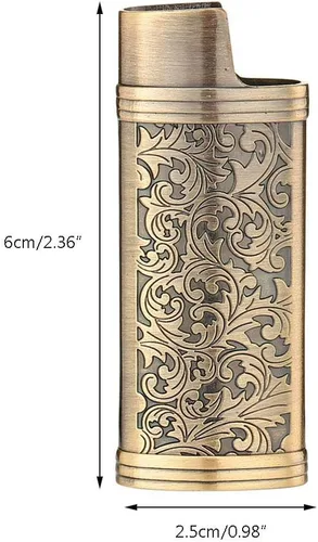 Vista 5 de Ambrogio.L Funda para encendedor Mini BIC J5, bronce + plateado + dorado (3 piezas)