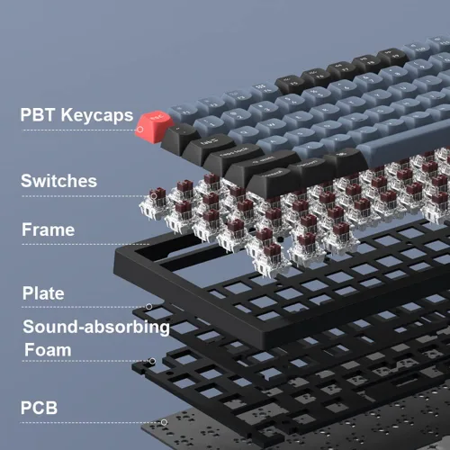 Vista 8 de Keychron K10 Pro QMK/VIA Teclado mecánico inalámbrico personalizado, intercambiable en caliente, tamaño completo, 108 teclas programable