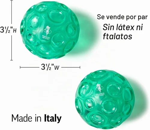 Vista 3 de Franklin - Juego de bolas texturizadas de OPTP - 2 bolas inflables de masaje para ejercicio para tensión muscular y alivio miofascial