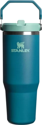 Vista 14 de STANLEY IceFlow 2.0 - Vaso con pajilla abatible con asa, 30 onzas, tapa giratoria y popote abatible, botella de agua a prueba de fugas, acero Tiza