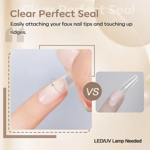 Vista 6 de Modelones - Juego de pegamento en gel para uñas de 9 en 1 con cepillo, gel de uñas de 15 ml para strass, gel de base, kit de gel de uñas de arte