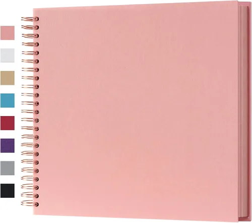 Vista 8 de potricher Álbum de Recortes DIY de 7 x 7 Pulgadas, 40 Páginas, Tapa Dura, Papel Kraft, Álbumes de Fotos para Recortes, Libro de Recuerdos para Bodas