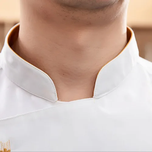 Vista 4 de Women Men Chef Uniforms Short Sleeves Chef Clothes Button Chef Coats Clothing for Restaurant Hotel Home