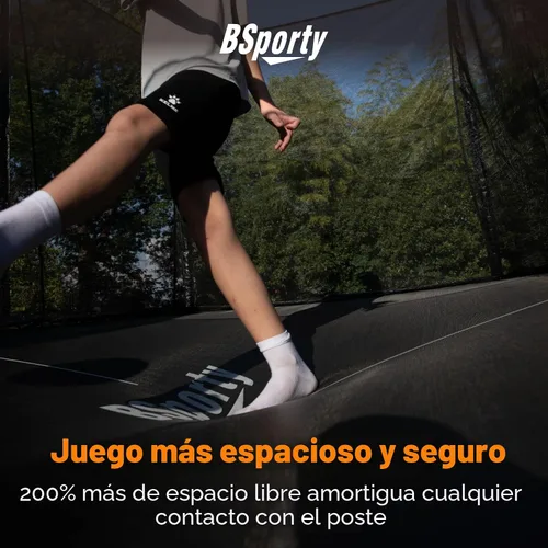 Vista 3 de Trampolín Rectangular de Aire 8X14FT Capacidad de Peso 1800LBS Gimnasia al Aire Libre Trampolines Cuadrados de Servicio Pesado con Cerramiento
