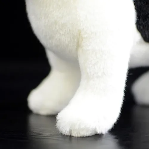 Vista 5 de FRANKIEZHOU Peluche realista de bulldog francés, juguete de peluche negro de 10.24 pulgadas, compañero abrazador para perros, niños, niñas, niños