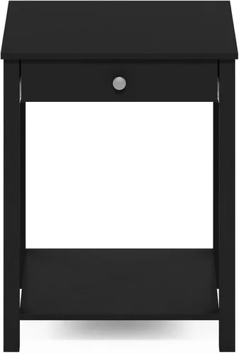 Vista 7 de Furinno Classic - Mesa auxiliar con cajón, paquete de 1 unidad, americano