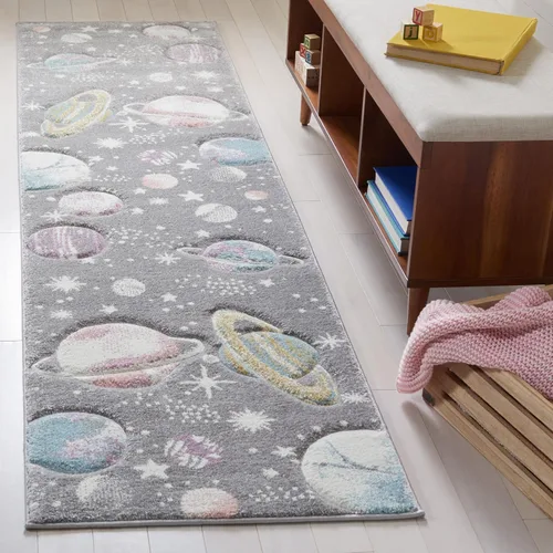 Vista 10 de SAFAVIEH Carousel Kids Collection - Alfombra decorativa de 2 x 3 pies, color gris y lavanda, no desprende pelusa y de fácil cuidado, ideal