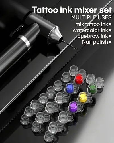 Vista 6 de POSEIDON - Kit de máquina mezcladora de tinta para tatuajes, mezclador