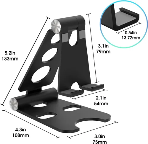 Vista 4 de Kado Soporte de tableta de aleación de aluminio para monitor portátil, soporte plegable para iPad ajustable, accesorios de escritorio de oficina