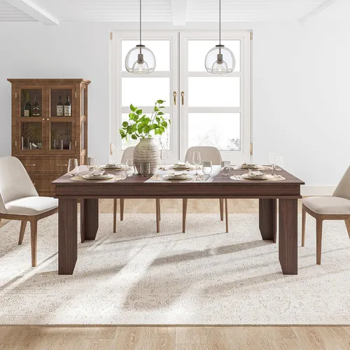 Vista 18 de GarveeHome Farmhouse - Mesa de comedor para 4-6 personas, mesas de cocina de 63 pulgadas de largo