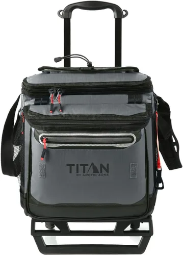 Vista 10 de Titan by Arctic Zone Collapsible Wheeled Soft Sided Cooler with Detachable Rolling AT Cart, Insulated Bag with Leak Proof Lining, for Travel, Beach