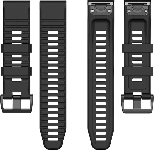 Vista 6 de Correa de reloj compatible con Garmin Approach S62/S60, Fenix 5/Fenix 6, Forerunner 935/Forerunner 945, correa de goma suave, ajuste rápido