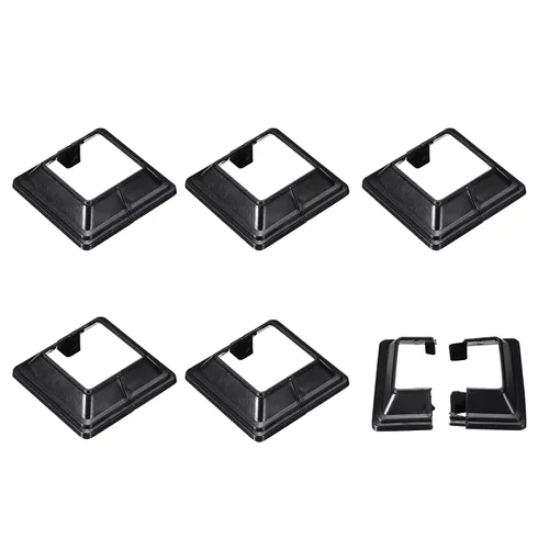 Vista 7 de uxcell Falda para poste, 4 piezas de 1.024 x 1.024 in/1.02 x 1.02 pulgadas, cubierta de base de poste de estilo dividido, falda para valla