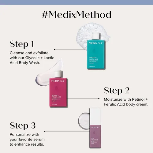 Vista 7 de Medix 5.5 Crema hidratante reafirmante con loción corporal de retinol Tratamiento para el cuidado de la piel crepey Crema corporal con retinol