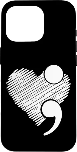 Vista 20 de Suicide Awareness - Suicide Prevention Heart Semicolon Gift Case for iPhone 17