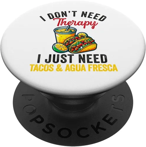 Vista 6 de Tacos & Agua Fresca Fun Mexican Food Lover Comida Mexicana PopSockets MagSafe PopGrip for iPhone