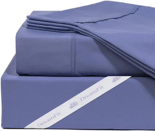 Vista 3 de DreamFit DreamComfort Sábanas de Cama de Microfibra con Tecnología de Enfriamiento StaDry con Correas Elásticas en las Esquinas para Bolsillos Extra